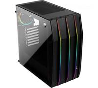 Aerocool KLAW, Boîtier PC ATX, Verre Trempé, Façade RGB, 3 Ventilateurs RGB, Noir