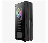 Aerocool Mecha ARGB Mid Tower PC Gaming Case with Tempered Glass Window, 12 cm ARGB Fan, 2 x USB 3.0, Supports ATX/Micro-ATX/Mini-ATX, Black
