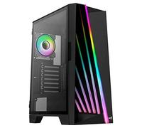 Aerocool Mirage ARGB ATX Mid Tower Case, LED Front, Tempered Glass Side Panel, 2x 12cm ARGB Fans, Black
