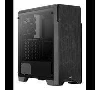 Aerocool Ore Tempered Glass, Boîtier PC Moyen Tour ATX/micro ATX/Mini-ITX, Noir, 2x 3.5", 3x 2.5", USB 3.2 Gen 1, Lecteur Cartes SD/MicroSD, Refroidissement Liquide 120/240 mm