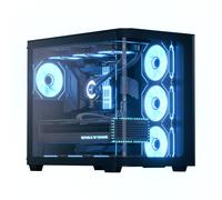 Aerocool P500C - Boîtier PC Midi Tower Noir, ATX/micro ATX/Mini-ITX, 4 ventilateurs 120mm, USB 3.2 Gen 1, Baies 2.5/3.5", Refroidissement liquide, Verre trempé