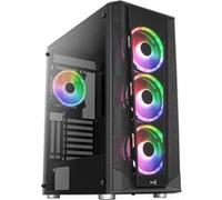 AeroCool Prism - Mid tower - ATX - panneau latéral fenêtré (verre trempé) - pas d'alimentation (ATX) - noir - USB/Audio G