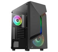 Aerocool SCAPEBKV3, Boîtier Gaming ATX, Frontal RGB LED, Verre trempé, Noir, 3 Ventilateurs ARGB