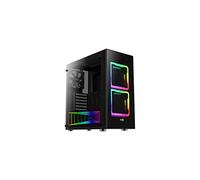 Aerocool TOR, Boîtier PC ATX, Verre Trempé, 2 Ventilateurs RGB 14cm, Noir