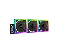 Aerocool Ventilateurs de boîtier Edge 14 Pro RGB 14 cm - Lot de 3 Noir