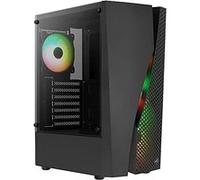 Aerocool - Boîtier PC ATX WAVEBKV3 - Verre trempé, 4 ventilateurs RGB 12 cm - Noir