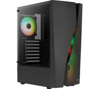 Aerocool WAVEBKV3, Boîtier PC ATX, Verre Trempé, 4x Ventilateurs RGB 12cm, Noir
