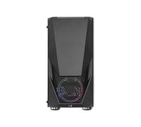 AeroCool Zauron Saturn Mid Tower PC Gaming Case with Tempered Glass Window, 12 cm FRGB Fan, 2 x USB 3.0, Supports ATX/Micro-ATX/Mini-ITX, Black ZAURONBK