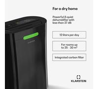 AeroDry Smart 12 L Déshumidificateur | 12 L/jour | 18 m² | Capteur d'humidité | Contrôle des applications | 135 m³/h