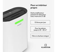 AeroDry Smart 12 L Déshumidificateur | 12 L/jour | 18 m² | Capteur d'humidité | Contrôle par appli | 135 m³/h