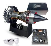 Aeroengine Model Engine Kit for Adults and Teen, Rechargeable Tr900 Turbofan Jet Engine Model Kit, 3D Printing Engines Models Building Kit, 1:20 Scale Turbojet Aircraftt (Assembly,Battery+Red)