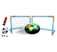 Aerofoot - disque de foot aéroglisseur rechargeable, 2 buts, Pompe et Ballon Gonflable Inclus, Effets Lumineux blanc TU