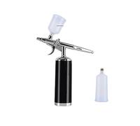 Aérographe avec kit de compresseur Mini 25 Psi 0,3 mm Buse Déclencheur Pistolet Nail Art Design Tattoo Application multifonctionnelle(METU40 B Black)