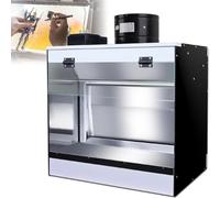 Aerographe Cabine d'aspiration avec LED Cabine Aspiration, Table De Travail De Cabine D'AéRographe, Cabine De PulvéRisation AéRographe à Rideau D'Eau, Cabine De Peinture Pour AéRographe ,50x50x40cm