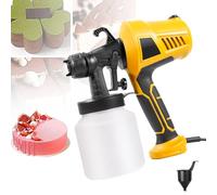 Aérographe Électrique pour Gâteaux avec Débit Et Buse Réglables - Capacité De 800 ML - Machine De Sablage pour La Décoration De Gâteaux, Biscuits Et Pâtisseries,Yellow