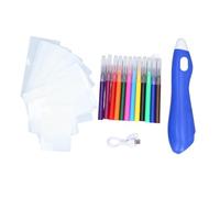 Aérographe électrique Pulvérisateur Pen Set USB Rechargeable 12 Couleurs 2 Modes Spray Art Graffiti Pen pour Enfants Peinture Créative Artistique Fun Matière Plastique Coffre-fort