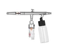 Aérographe en cuivre argenté avec buse de 0,35 mm à double action aspiration alimentation 35 ml tasse 15-50 PSI avec clé séparateur huile-eau manuel