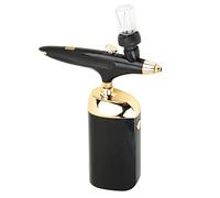 Aérographe facial pour soins de la peau, antidérapant et rechargeable, meilleur modèle de coloration pour dissipation de la chaleur pour femme (ensemble noir)