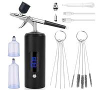 Aerographe Kit Complet, Kit Aérographe Avec Compresseur, Kit Aérographe Portable Sans Fil, Rechargeable USB, Injecteur D'Oxygène, Pour Nail Art, Tatouages, Maquillage, Modélisme