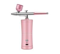 aérographe, Mini Pistolet à Peinture Rechargeable, Mini compresseur d'air Portable, kit aérographe for Nail Art, Tatouage, Artisanat, gâteau, pulvérisateur de Brouillard(Roze)