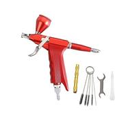 aérographe, Pistolet aérographe Double Action, Facile à Nettoyer, 20 CC, 40, gâchette de 0,3 mm, Stylo pulvérisateur Simple(B Red)