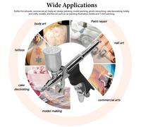 Aérographe professionnel polyvalent de 0,3 mm pour le modélisme automobile, le maquillage, la peinture d'ongles et la décoration de gâteaux, avec godet de pigment de 15 cm³