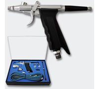 Wiltec Kit Pistolet aérographe professionnel Modèle 116AK - Action double DA - avec Buses 0,2/0,3/0,5 mm - Godets 2/5 / 13 ml - Tatouage, bronzage, maquillage, modélisme airbrush
