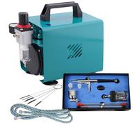 Aérographe professionnel Ultimate II avec compresseur très silencieux, pistolet à double action avec 3 embouts + aiguilles + Tasse pour couleur