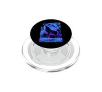 Aérographe Style rétro années 90 avec Loup Hurlant et Lune PopSockets PopGrip pour MagSafe