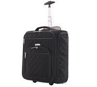 Aerolite 45x36x20cm easyJet maximale Valise cabine sous le siège ultra légère matelassé souple avec 2 Roues, Bagage à main Bagage cabine 45x36x20 easyJet 2 roulettes, Noir