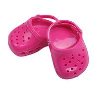 Aeromdale Chaussures de poupée couleur bonbon amour trou pantoufles sandales pour poupée américaine 43 cm cadeau poupée - rouge - 1 paire