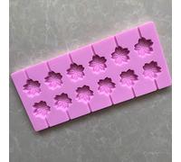 Aeromdale Moule à Chocolat en Silicone 12 Moule à brisures de Chocolat Sakura Star Sugar Mould avec 20 bâtonnets