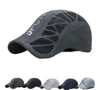 Aeromesh Sport Cap, Breathable Mesh Cap Lightweight, Quick-Drying Fabric, Adjustable Fit, for Men & Women (Dark Grey)