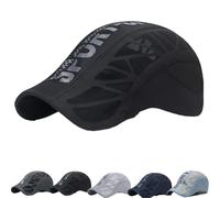 Aeromesh Sport Cap, Breathable Mesh Cap Lightweight, Quick-Drying Fabric, Adjustable Fit, for Men & Women (Black)