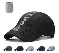 Aeromeshs Sport Cap, Ultra-Breathable Sun Protection Mesh Running Hat for Men, Lightweight Quick-Dry Baseball Cap with Adjustable Fit (Black)
