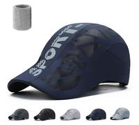 Aeromeshs Sport Cap, Ultra-Breathable Sun Protection Mesh Running Hat for Men, Lightweight Quick-Dry Baseball Cap with Adjustable Fit (Navy Blue)