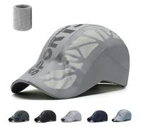 Aeromeshs Sport Cap, Ultra-Breathable Sun Protection Mesh Running Hat for Men, Lightweight Quick-Dry Baseball Cap with Adjustable Fit (Light Gray)