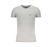 Aeronautica Militare, Homme, Tops, Gris, Taille: M T-shirt en coton de style militaire avec impression