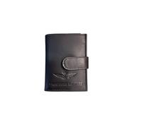Aeronautica Militare Ligne en cuir avec logo imprimé au feu et insert Fiche technique Hauteur 10.3 cm Largeur 7.9 cm Profondeur 1.8 cm Matériau Cuir 100% Type Portefeuille ver, Noir , Taglia Unica