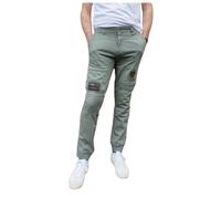 Aeronautica Militare - Pantalon de Jogging en Coton avec Poches Anti-G - Homme - Pantalons - Vert - Taille: M