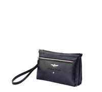 Aeronautica Militare Pochette avec crochet de poignet, compartiment principal organisé, poches extérieures et une face avant. Le traitement particulier du cuir donne au produit un goût charmant et