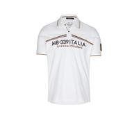 Aeronautica Militare Polo PO1924 Homme Chemise, T-Shirt, Manches Courtes, Flèches Tricolores, Blanc, 3XL