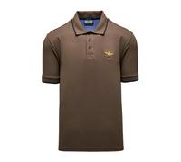 Aeronautica Militare - Polo en coton piqué - Homme - Tops - Brun - Taille: L