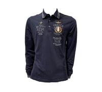 Aeronautica Militare Polo PO1828 Flèches Tricolores pour homme, T-shirt, chemise, manches longues, bleu, XL