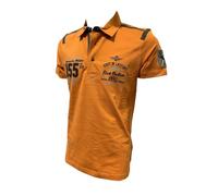 Aeronautica Militare Polo PO1860 pour homme en piqué T-shirt, T-shirt, 155°groupe Panthères noires, 57593 Orange, Large