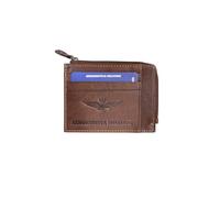 Aeronautica Militare Portefeuille homme en cuir AM-153 avec poche avec fermeture à glissière, différents espaces pour cartes de crédit. Ligne Fighter... La bonne combinaison entre élégance et sport