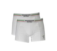 Aeronautica Militare Sous-vêtements Homme Boxers coton bi-pack élastique à logo Blanc Taille L