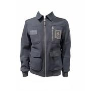 Aeronautica Militare Veste Pilot AM1380 pour homme, veste mixte polyamide, viscose et laine, flèches tricolores, 08395 Bleu, L