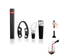 Aeropop Wine Opener,Universal Loritia Wine Opener with Pourer And Stopper,Travel Portable Pocket Air Pressure Pump Wines Bottle Openers Set,Suitable for Family Restaurant Parties (Red)