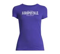 AÉROPOSTALE T-shirt 'EAST COAST' bleu marine / gris clair / lilas, Taille XS